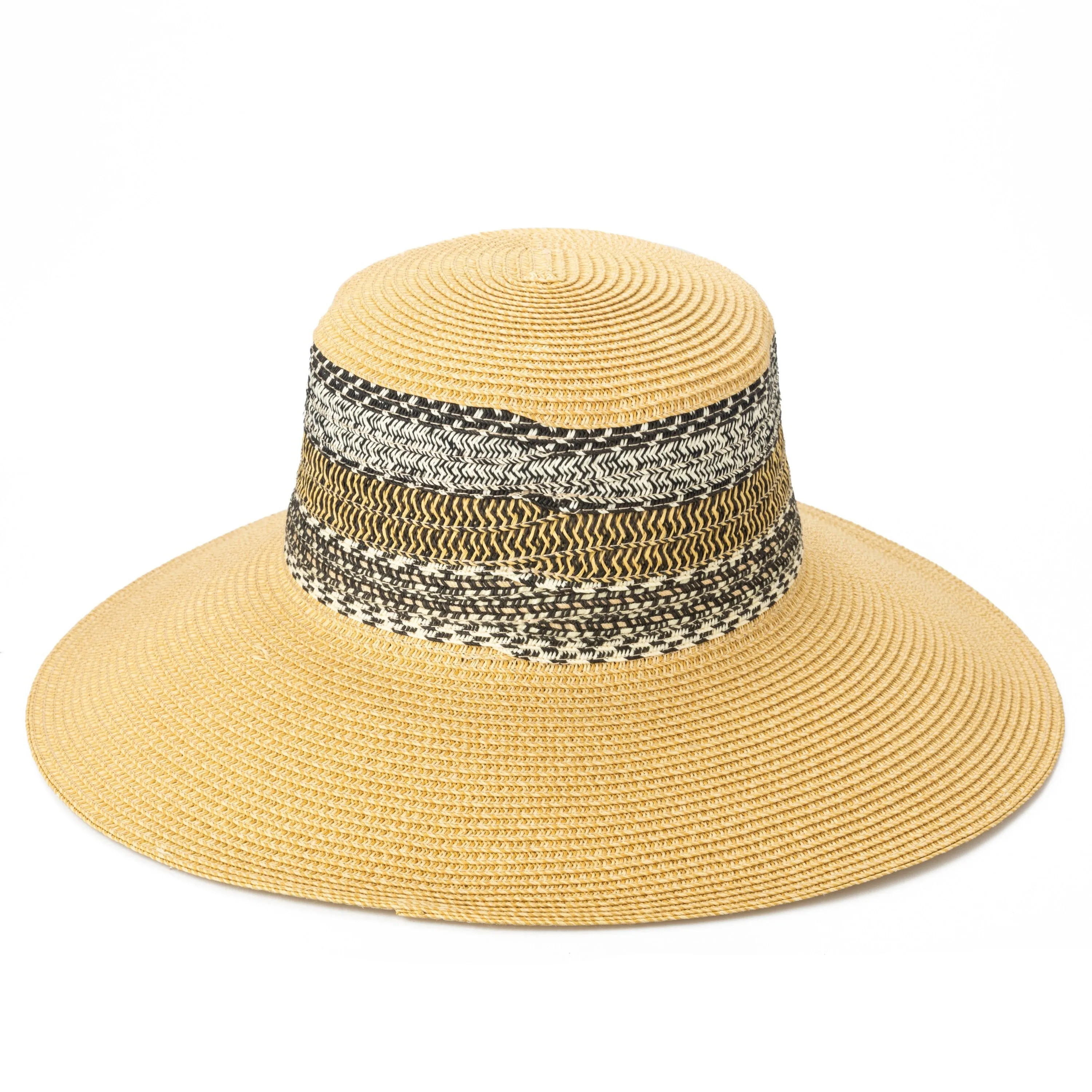Women's Multi Stripe Crown Sun Hat