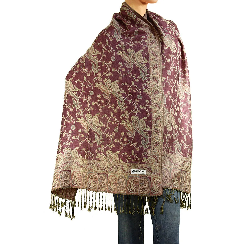 Women's Paisley Pashmina Scarf - Pink