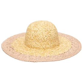 Women's paper straw hat with crochet brim (PBL3203)