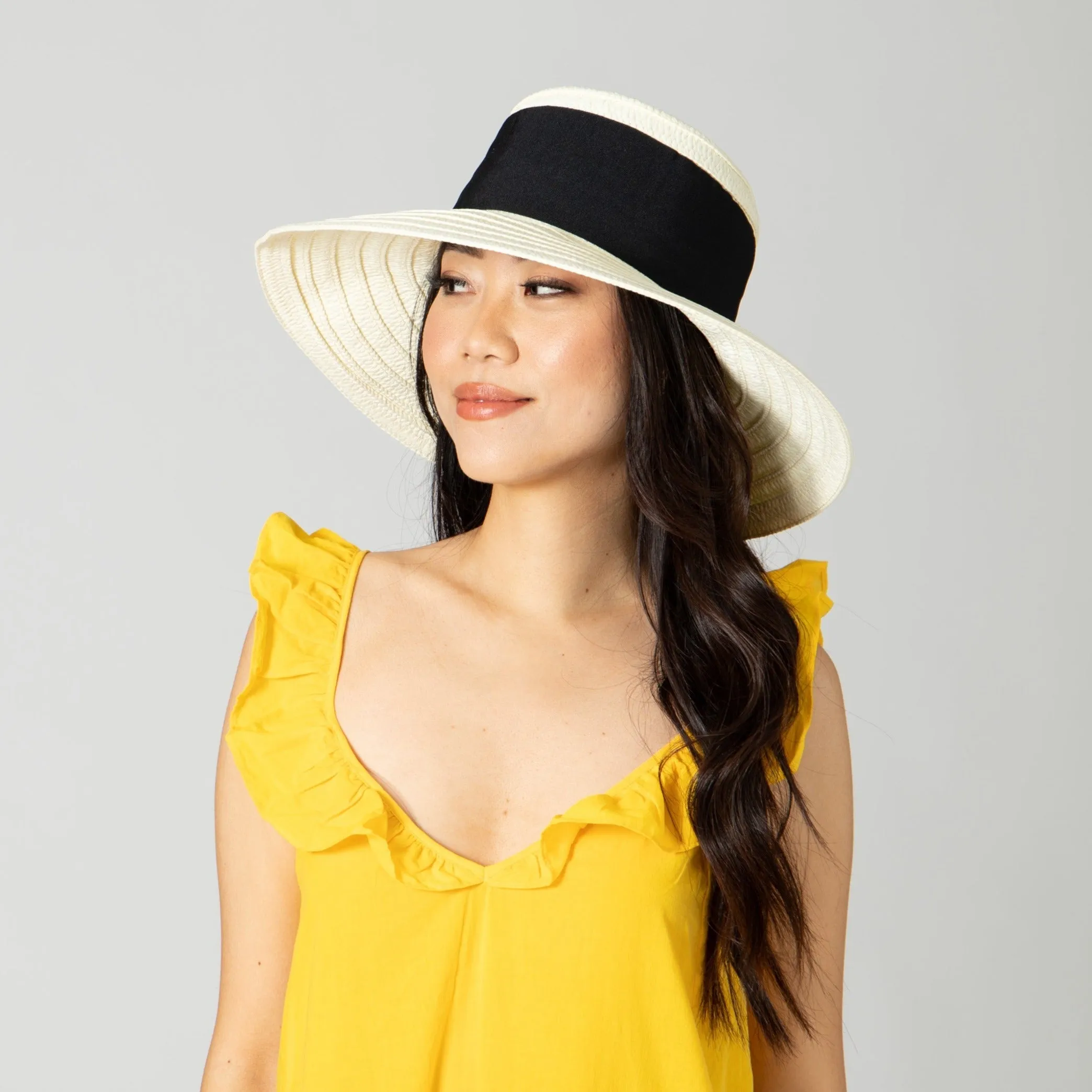 Women's Paperbraid Sun Hat With 3" Wide Grosgrain