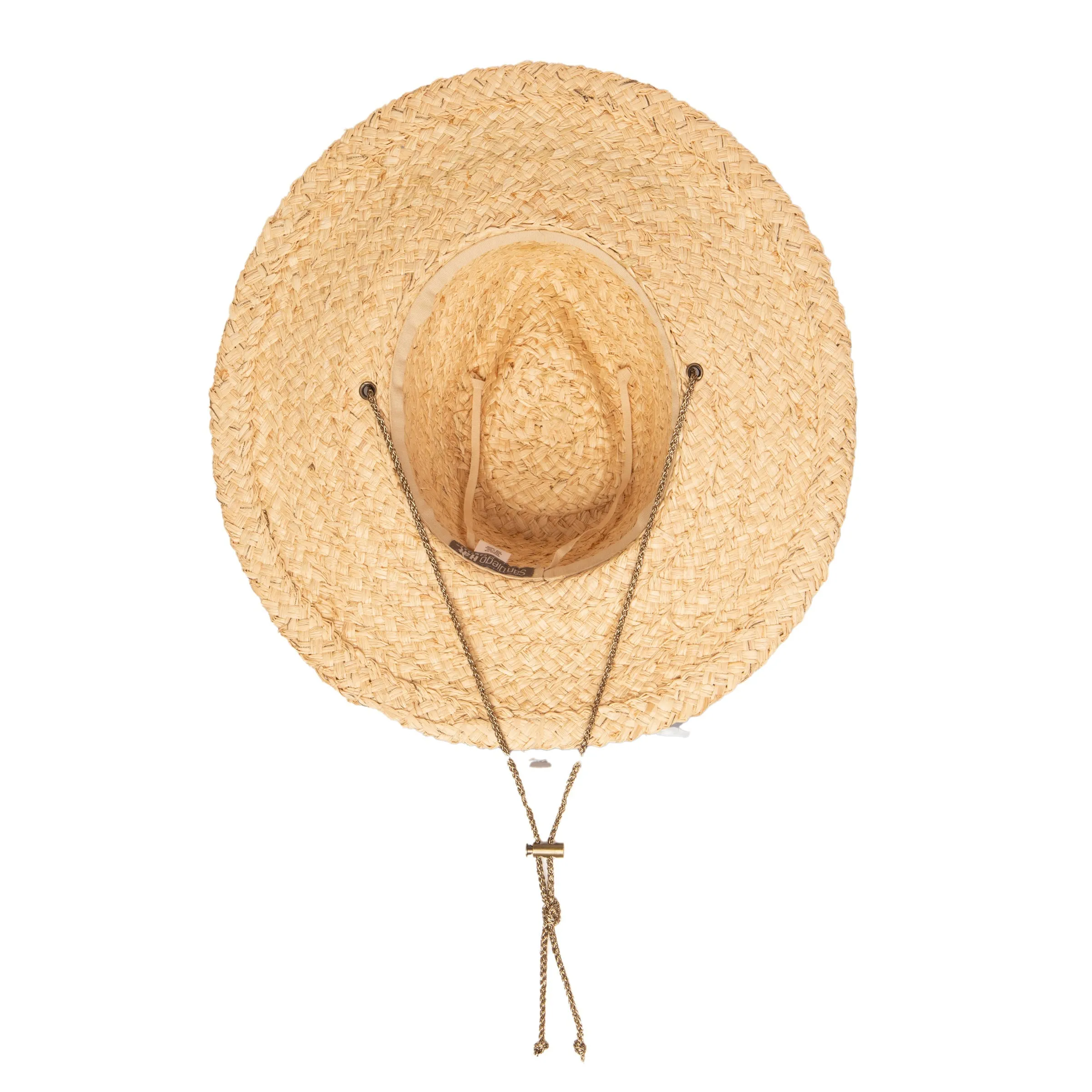 Women's Raffia Lurex Blend Lifeguard Hat with Adjustable Chin Cord