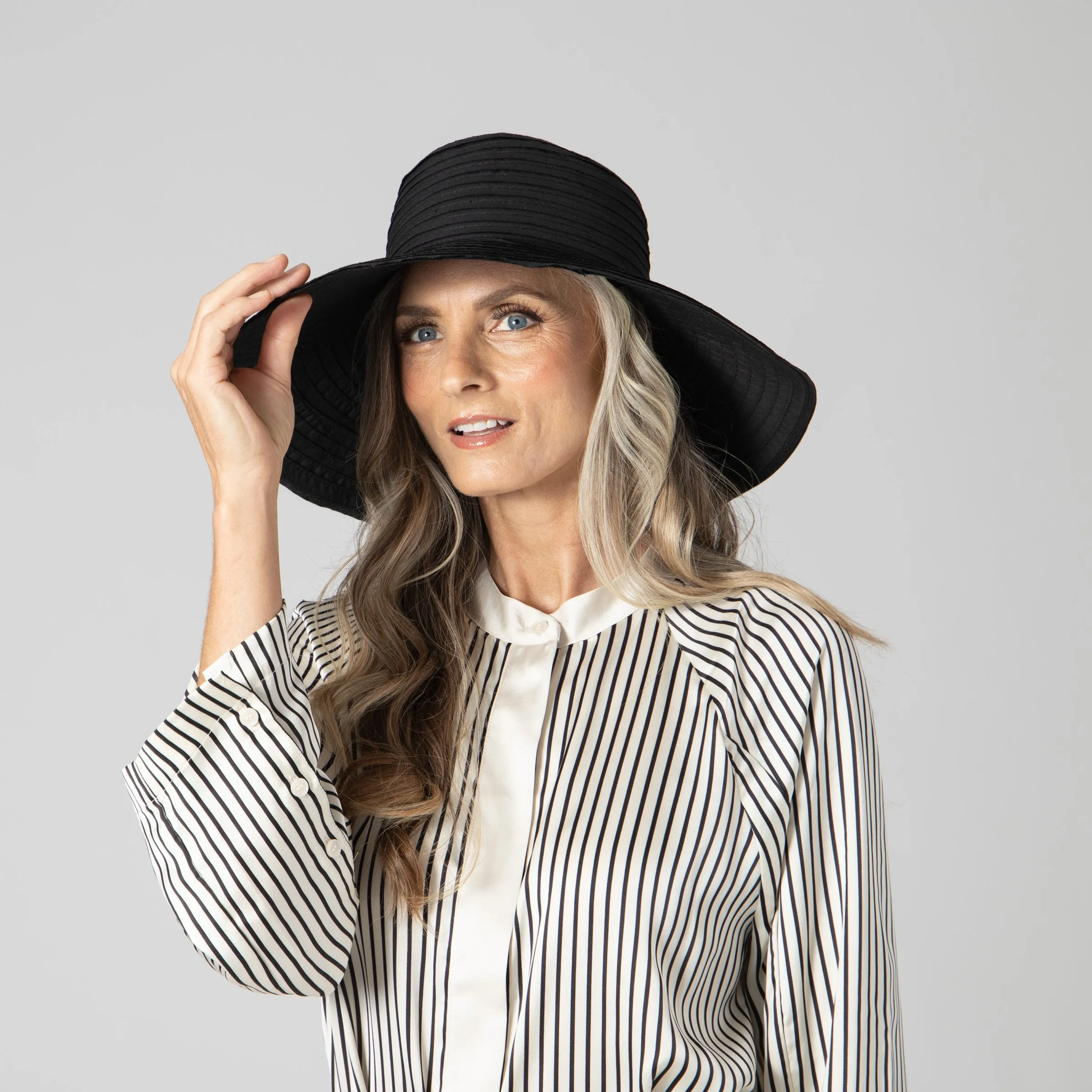 Women's Raw Edge Ribbon Sun Hat