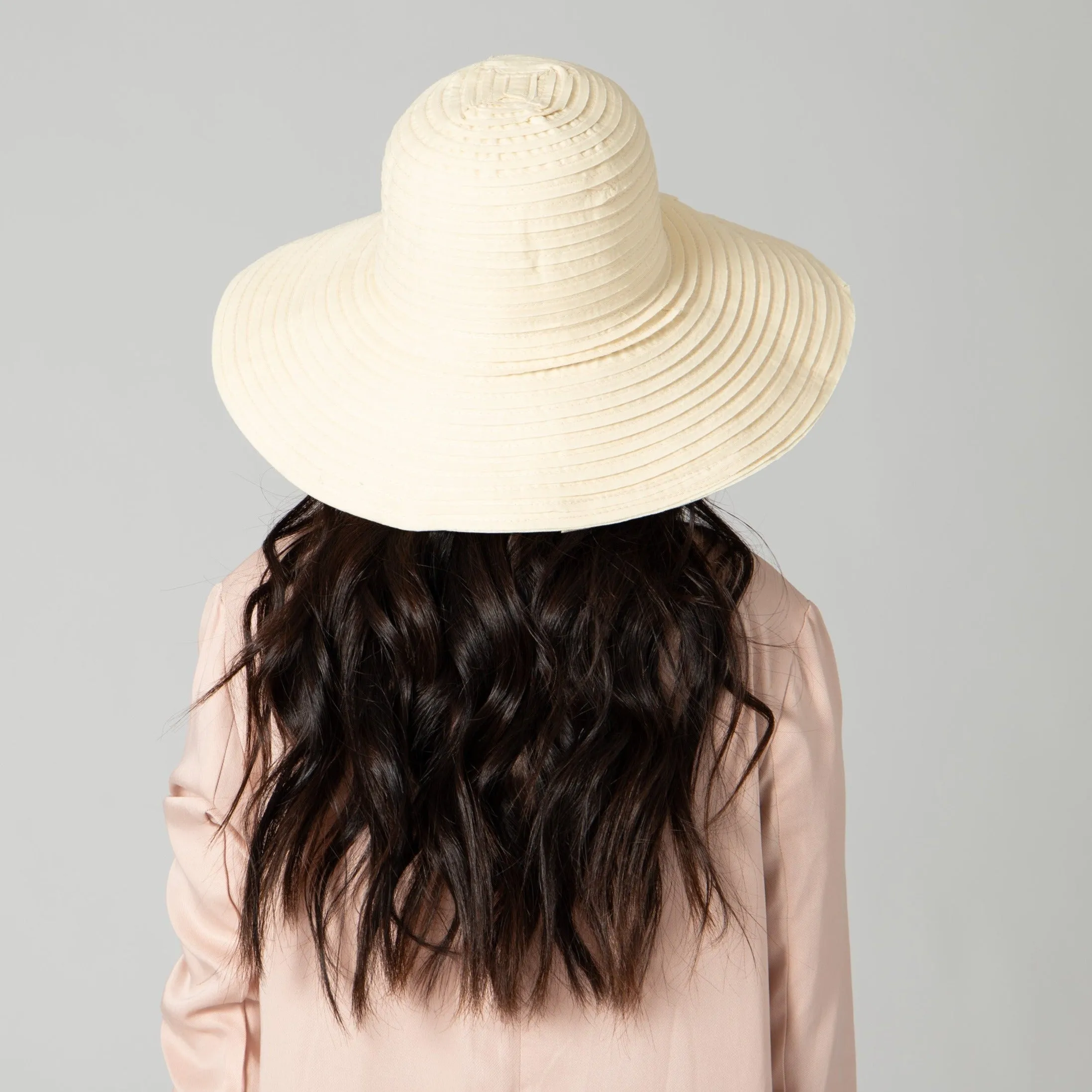 Women's Raw Edge Ribbon Sun Hat
