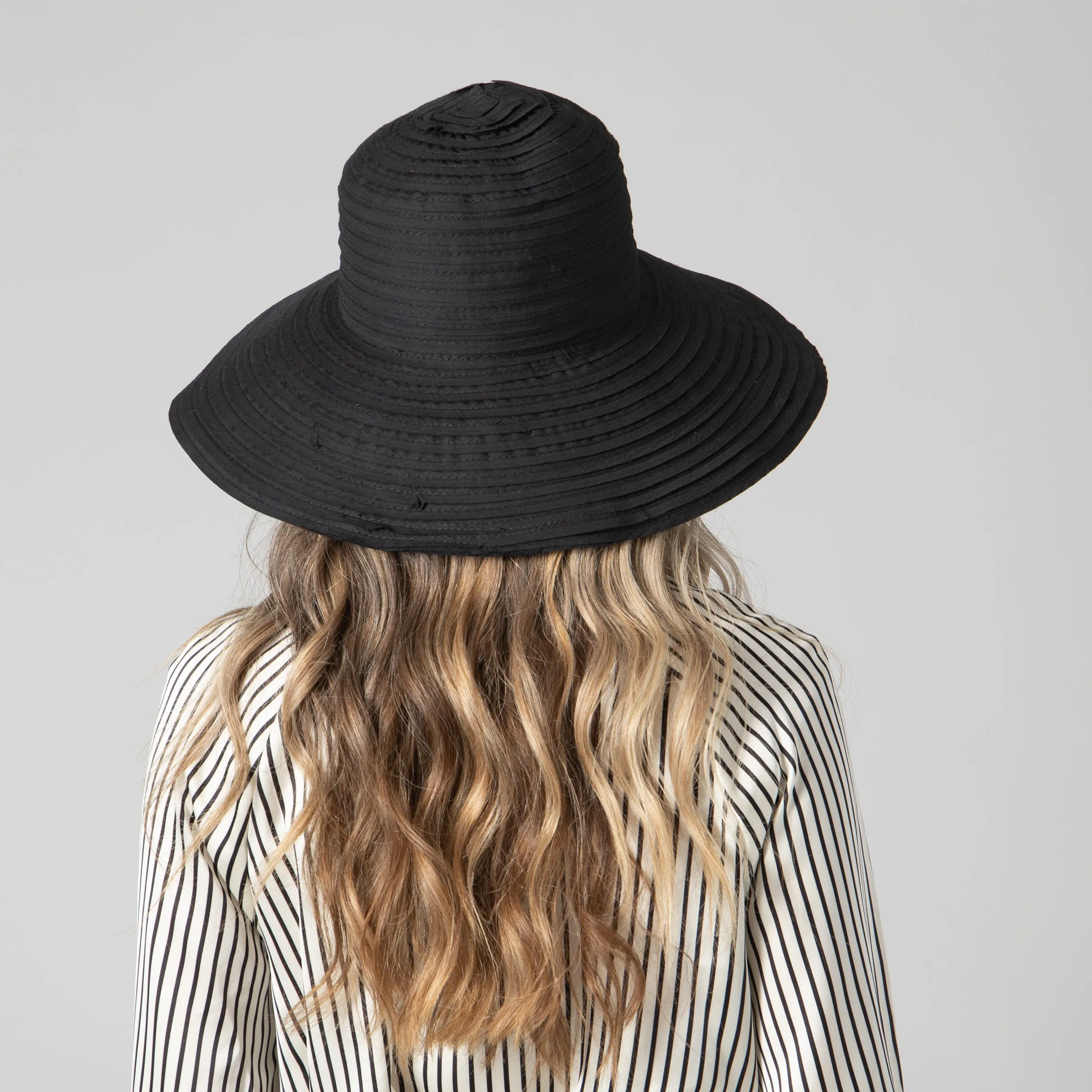 Women's Raw Edge Ribbon Sun Hat
