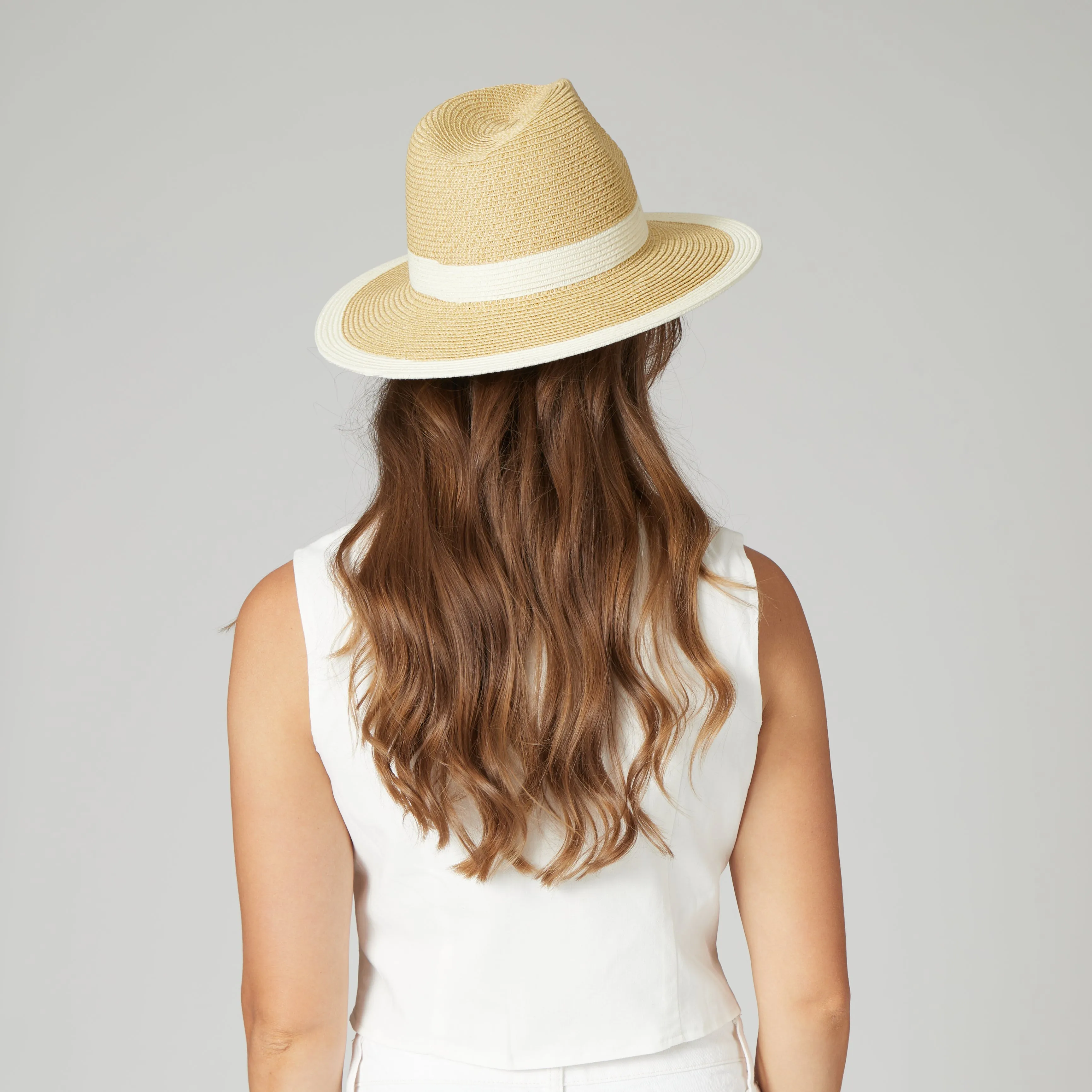 Women's Water Repellent Striped Fedora