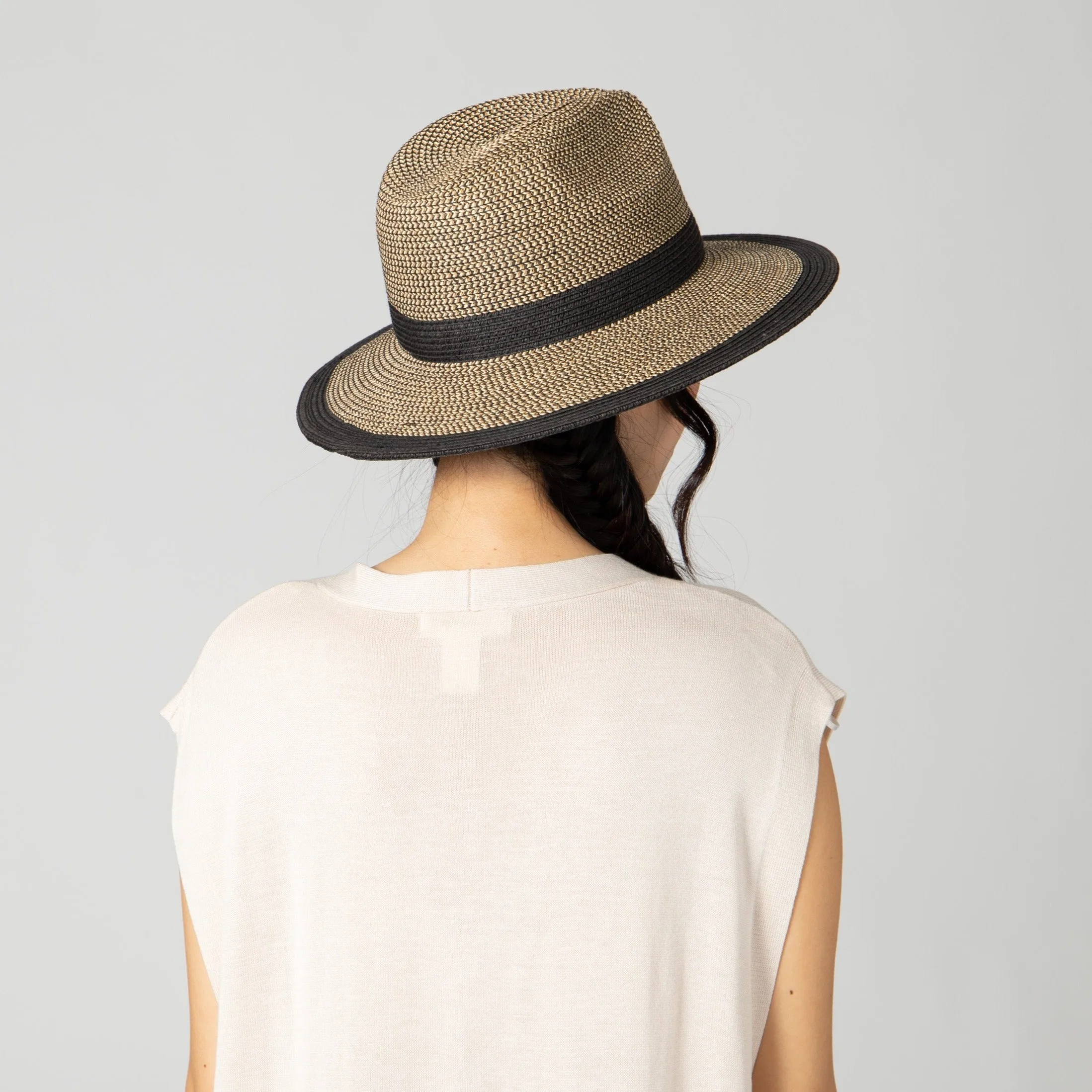 Women's Water Repellent Striped Fedora