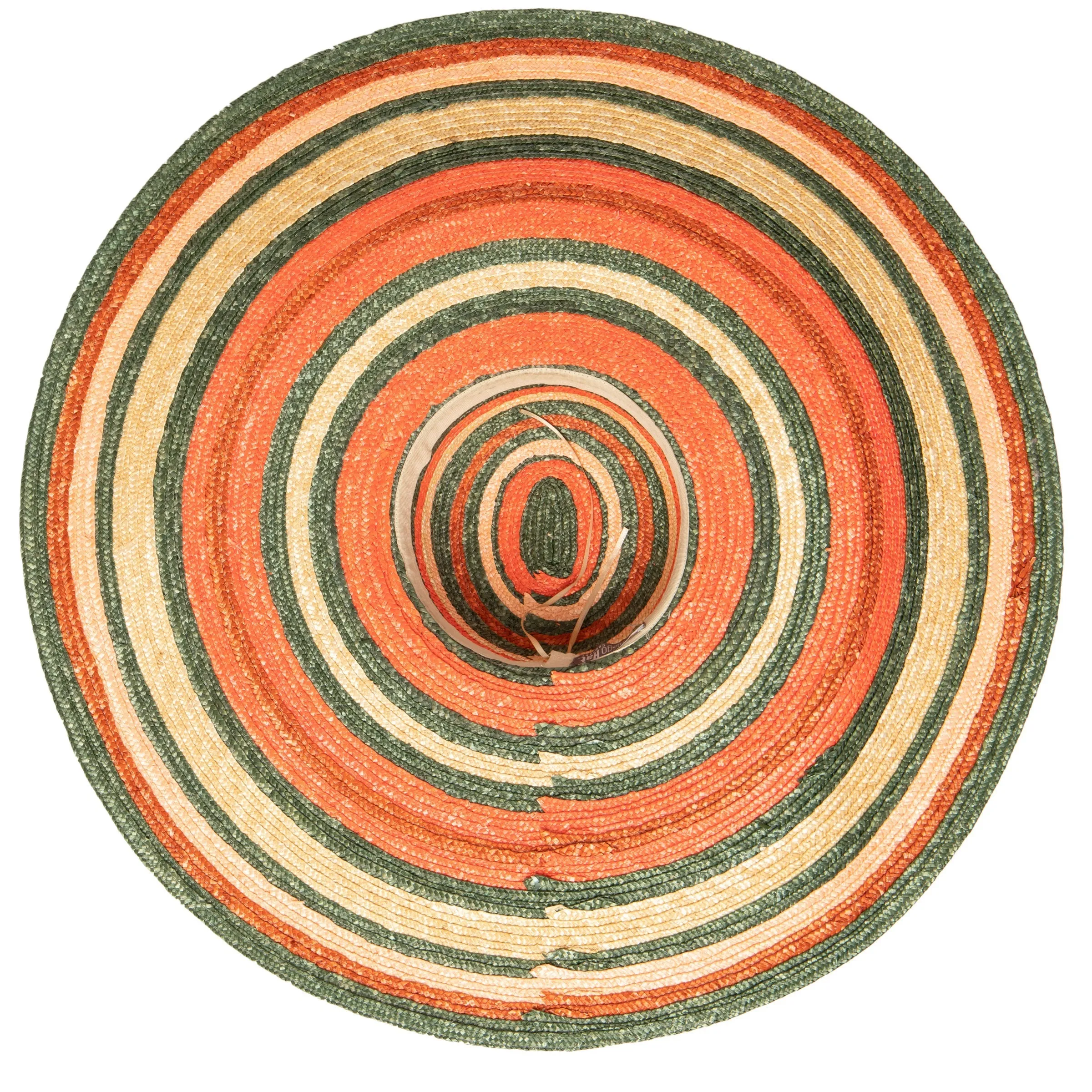 Women's Wheat Straw Stripe Wide Brim Sun Hat