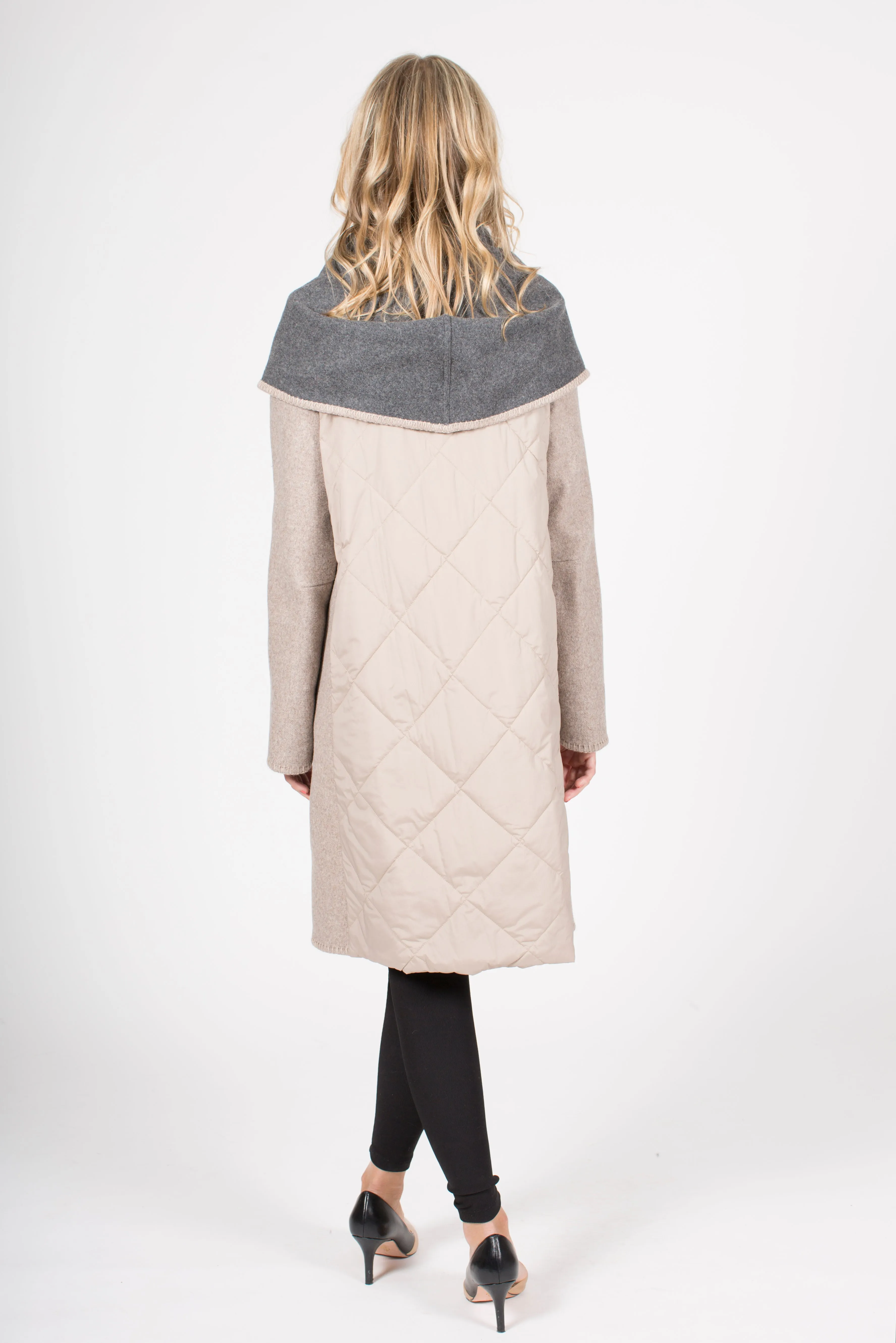 Wool Blend Coat with Oversized Hood