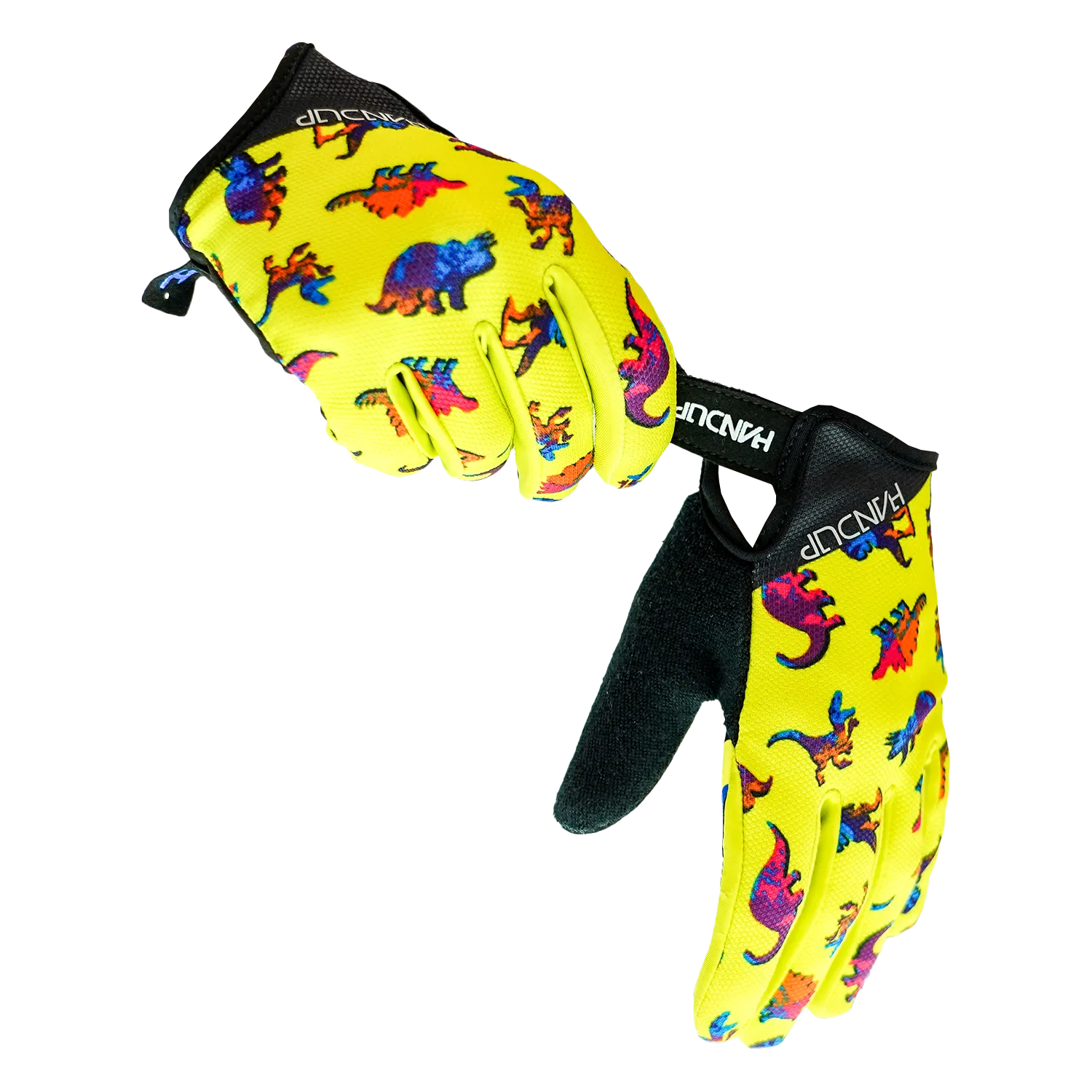 Youth Gloves - Hi Viz Dinosaurs