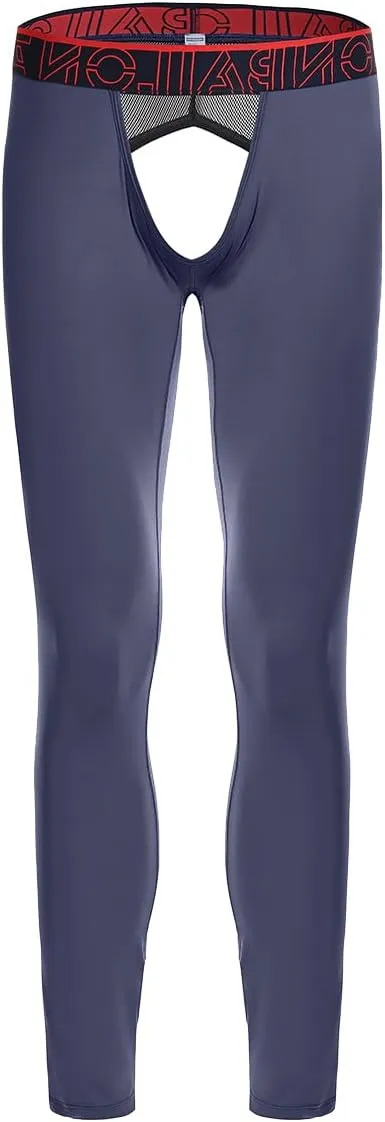 ZONBAILON Mens Thermal Underwear Front and Rear Openings Compression Pants Tights Winter Mens Base Layer Bottoms Leggings
