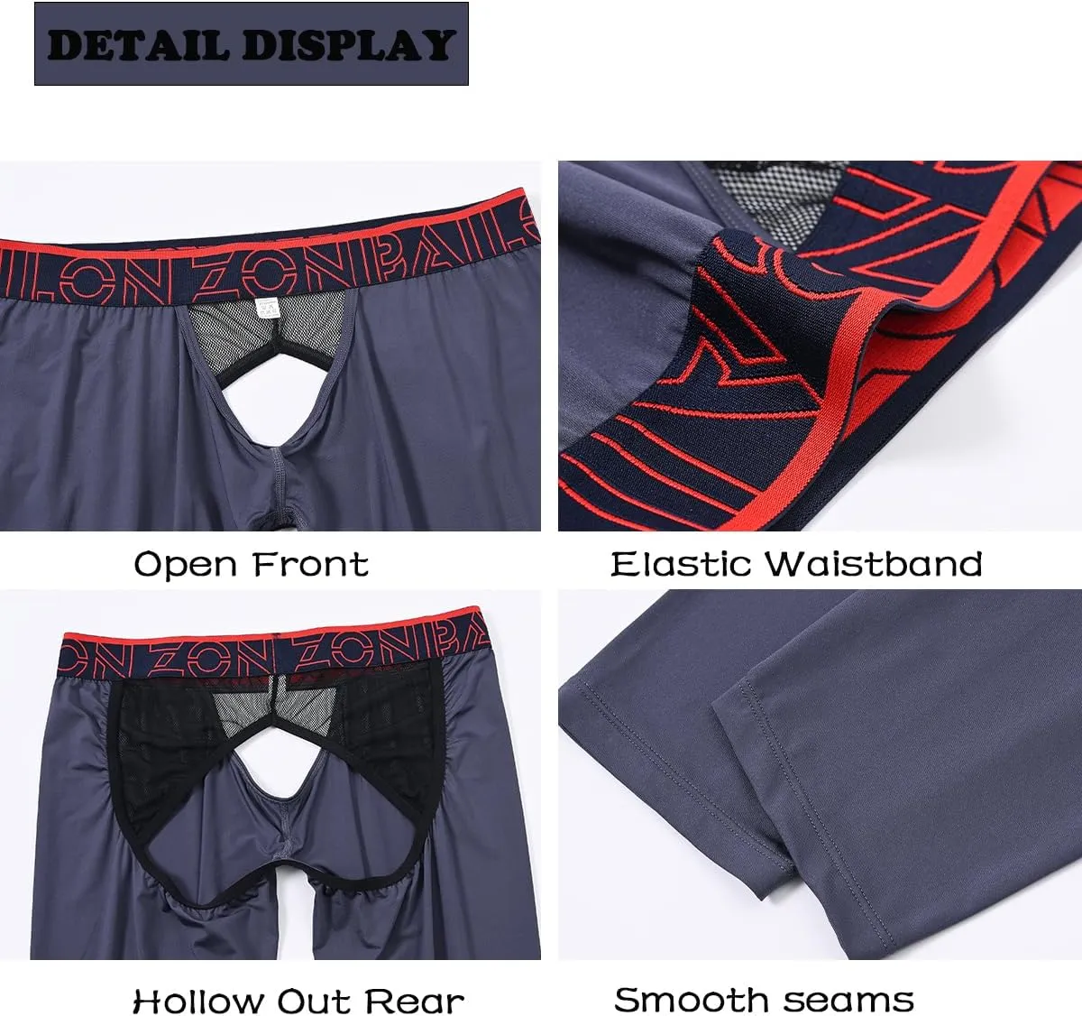 ZONBAILON Mens Thermal Underwear Front and Rear Openings Compression Pants Tights Winter Mens Base Layer Bottoms Leggings